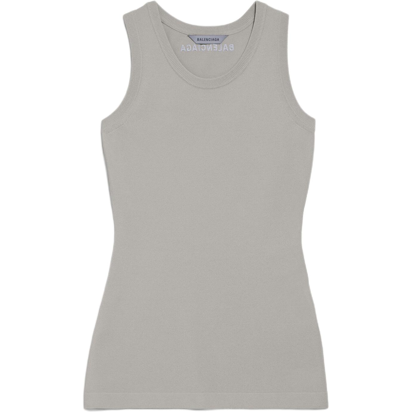 (Women) Balenciaga SS26 Sleeveless Logo Embroidered Tank Top Regular Fit Women 870175T53471013