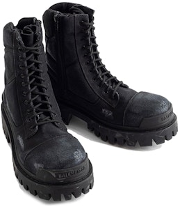 (W) バレンシアガ コンバットブーツ 20mm ウォッシュドブラック 694060W2H111000 Shop (W) バレンシアガ コンバットブーツ 20mm ウォッシュドブラック 694060W2H111000