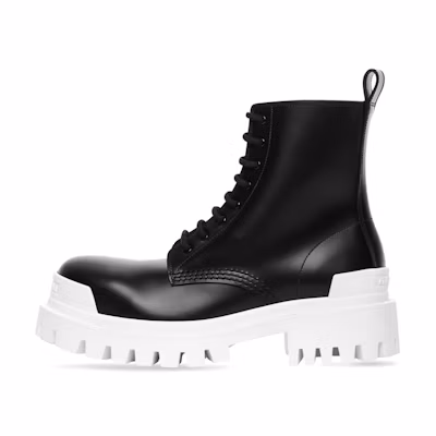(W) Balenciaga Strike Lace-Up Boot 'Black White'