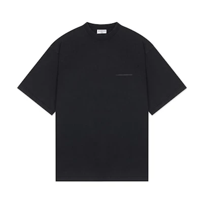(Women) Balenciaga Strike FW22 Black Crewneck Short Sleeve T-Shirt Regular Fit 704020TMVJ60105