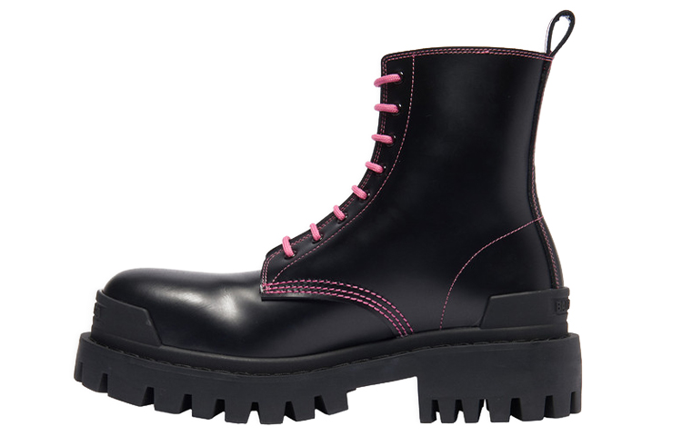 (Women) Balenciaga Strike Lace-Up Boot 'Black Pink'  590974-WA964-1085