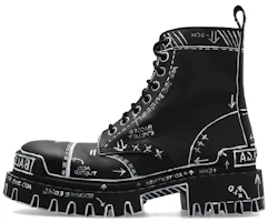 (Women) Balenciaga Strike Lace-Up Boot 'Marker Pen Print - Black' 590974-WBEF2-1090 (Women) Balenciaga Strike Lace-Up Boot 'Marker Pen Print - Black' 590974-WBEF2-1090