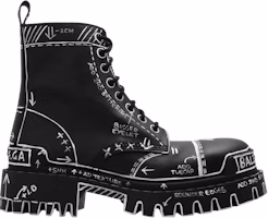 (Women) Balenciaga Strike Lace-Up Boot 'Marker Pen Print - Black' 590974-WBEF2-1090 (Women) Balenciaga Strike Lace-Up Boot 'Marker Pen Print - Black' 590974-WBEF2-1090