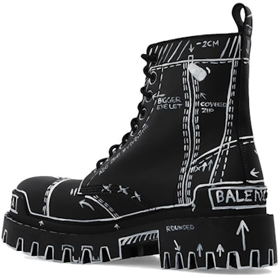 (W) Balenciaga Strike Lace-Up Boot 'Marker Pen Print - Hitam' 590974-WBEF2-1090 Lookbook (W) Balenciaga Strike Lace-Up Boot 'Marker Pen Print - Hitam' 590974-WBEF2-1090