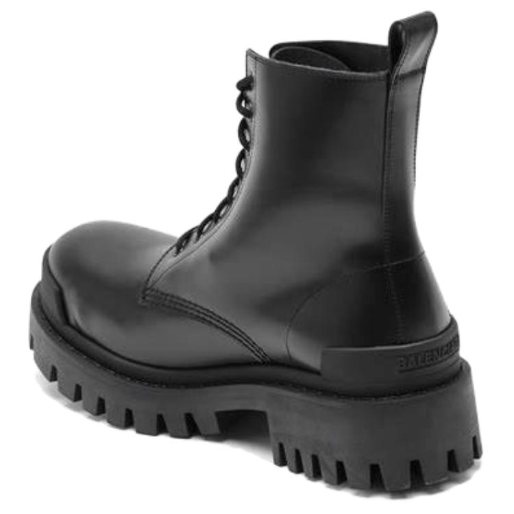 Shop (W) Stivali Stringati Balenciaga Strike ''Pelle Nera'' 590974WAD401000