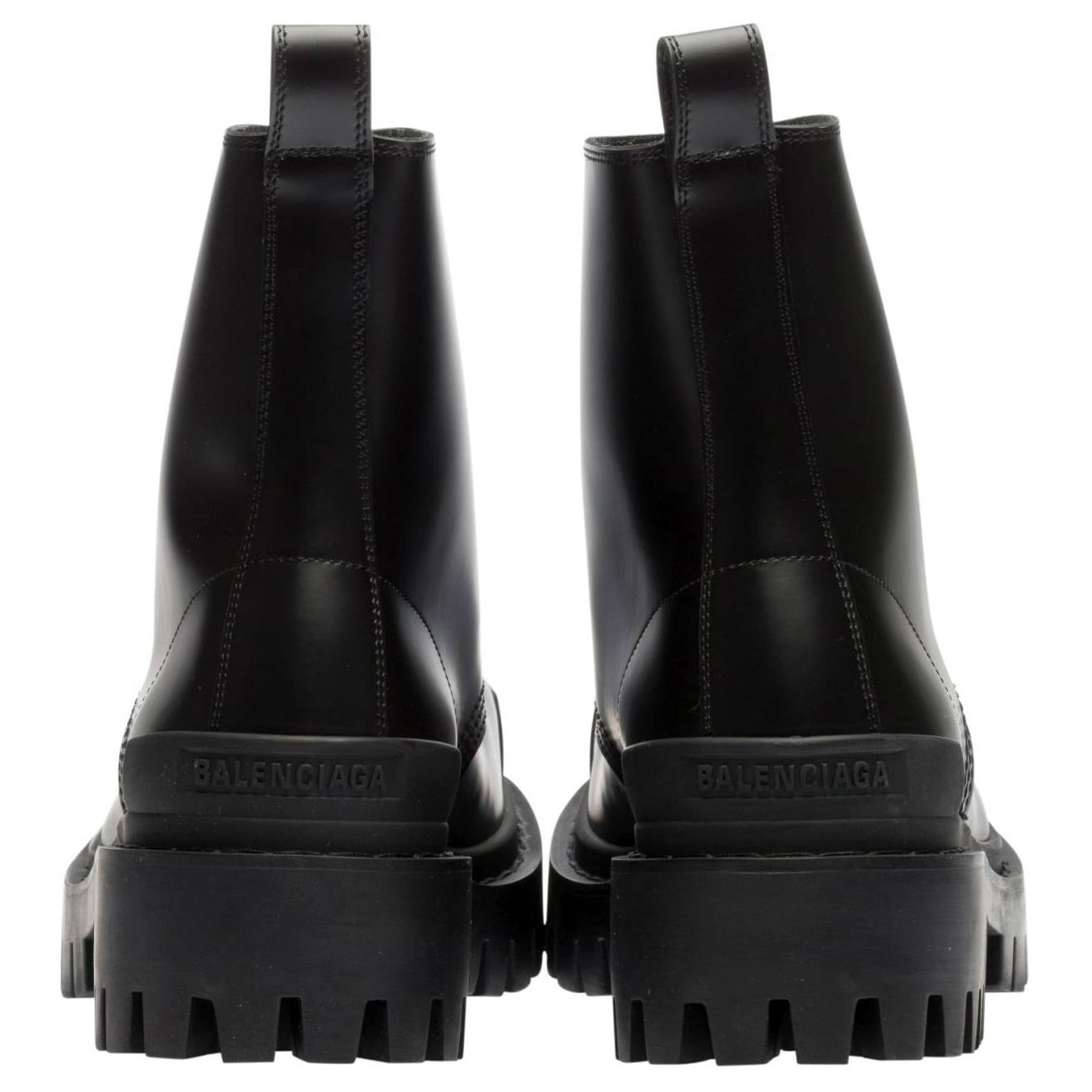 Purchase (W) Stivali Stringati Balenciaga Strike ''Pelle Nera'' 590974WAD401000