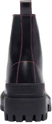 (W) Balenciaga Strike Sepatu Boot Martin Tali Hitam/Pink 590974WA9641056 Purchase (W) Balenciaga Strike Sepatu Boot Martin Tali Hitam/Pink 590974WA9641056