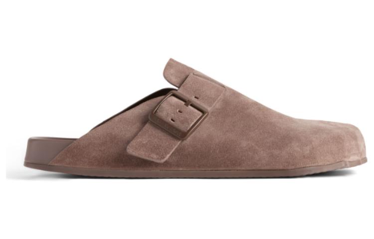 Order 巴黎世家 Balenciaga 皮革 圓頭套腳平跟 包頭拖鞋 女款 淺棕色