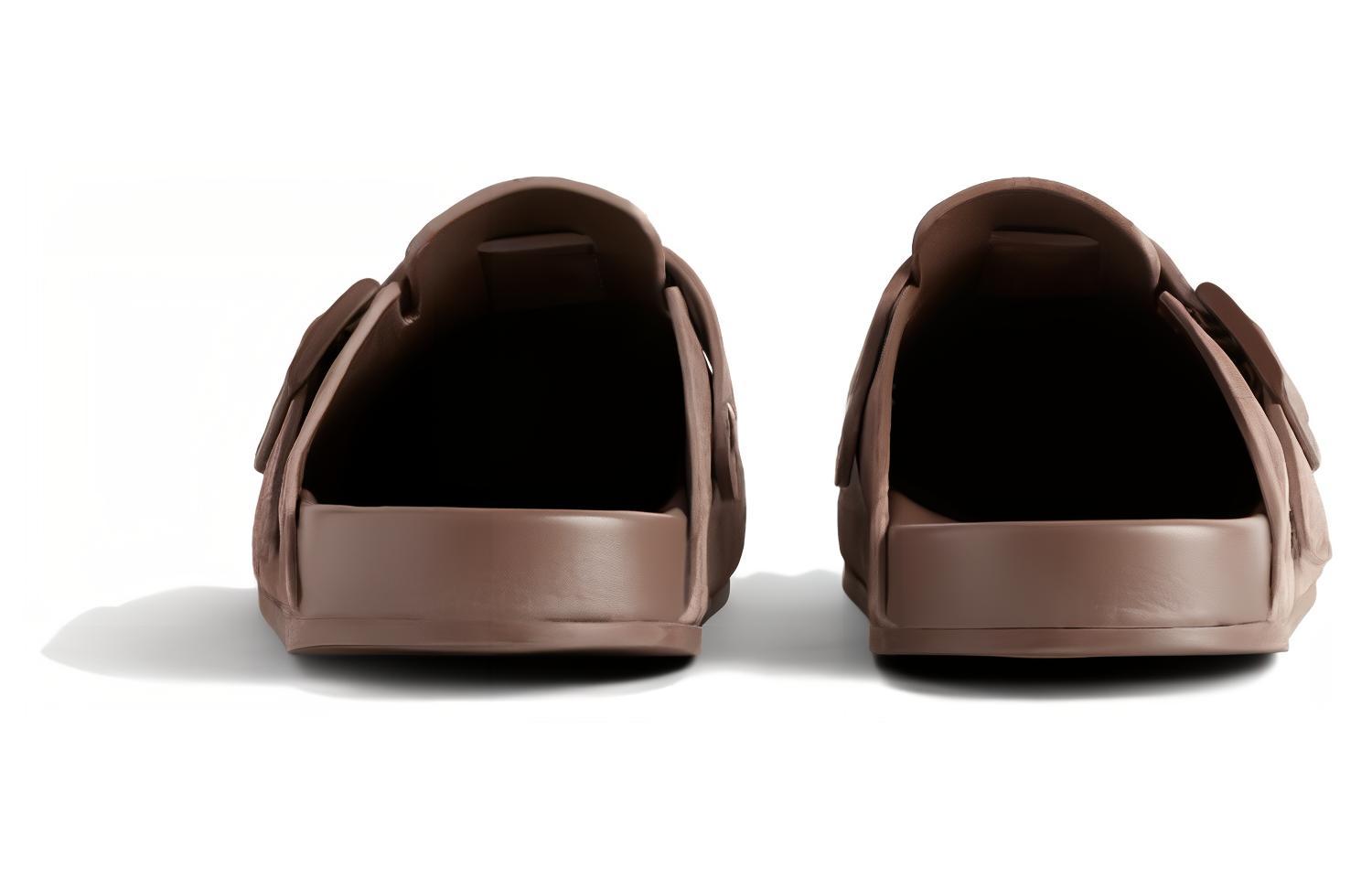 Shop 巴黎世家 Balenciaga 皮革 圓頭套腳平跟 包頭拖鞋 女款 淺棕色