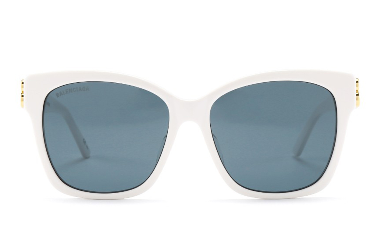 (Women) Balenciaga Sunglasses Blue Lens White Frame Round Shape BB0102SA-004 57 圖 3