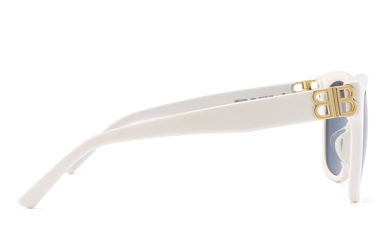 (Women) Balenciaga Sunglasses Blue Lens White Frame Round Shape BB0102SA-004 57 圖 4