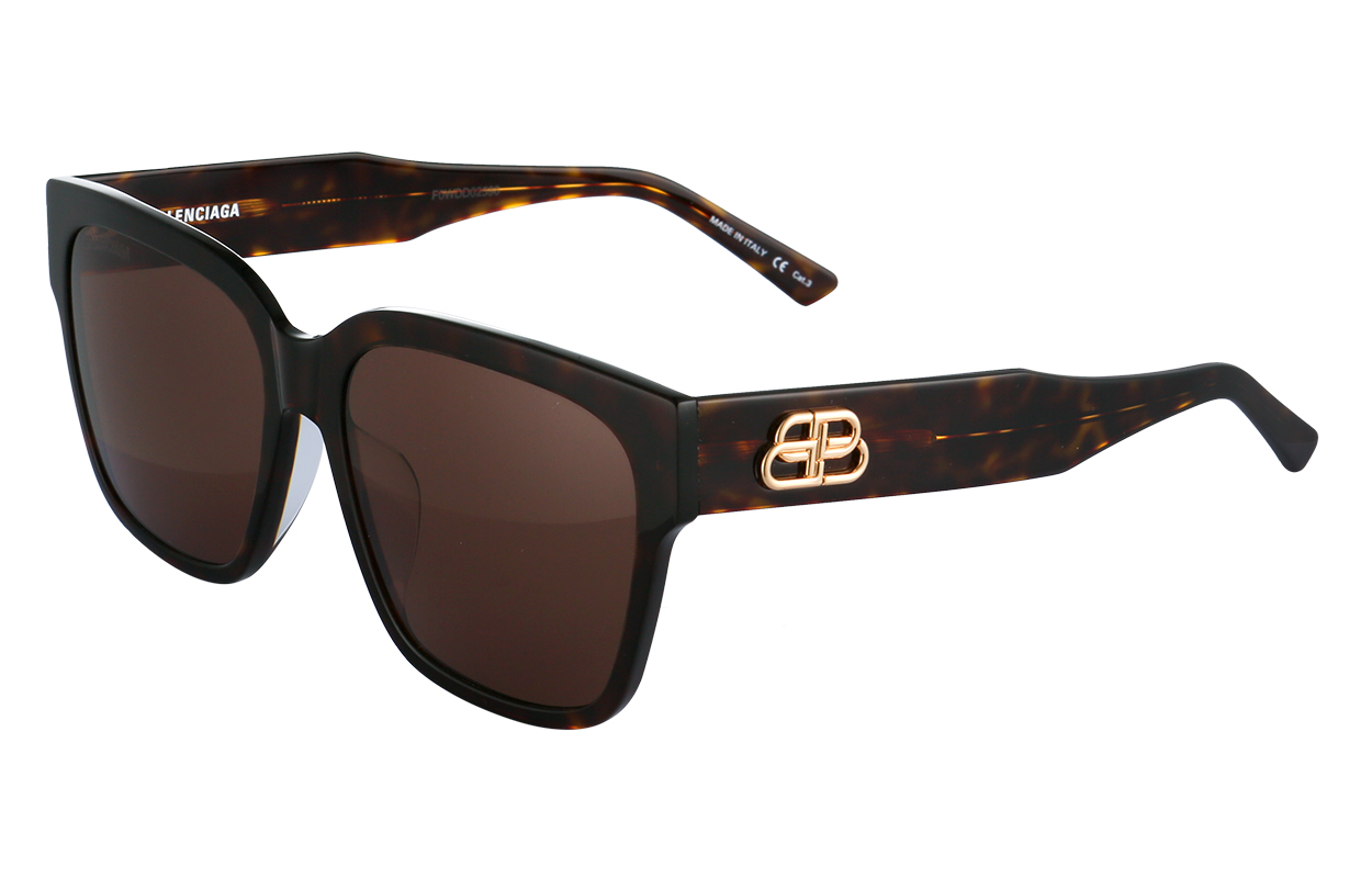 (Women) Balenciaga Sunglasses with Grey Lenses and Black Square Frame Unisex Classic. BB0056SA-002 56