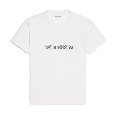 (Women) Balenciaga Symbolic Fitted Crew Neck T-Shirt White 612964TIV509040