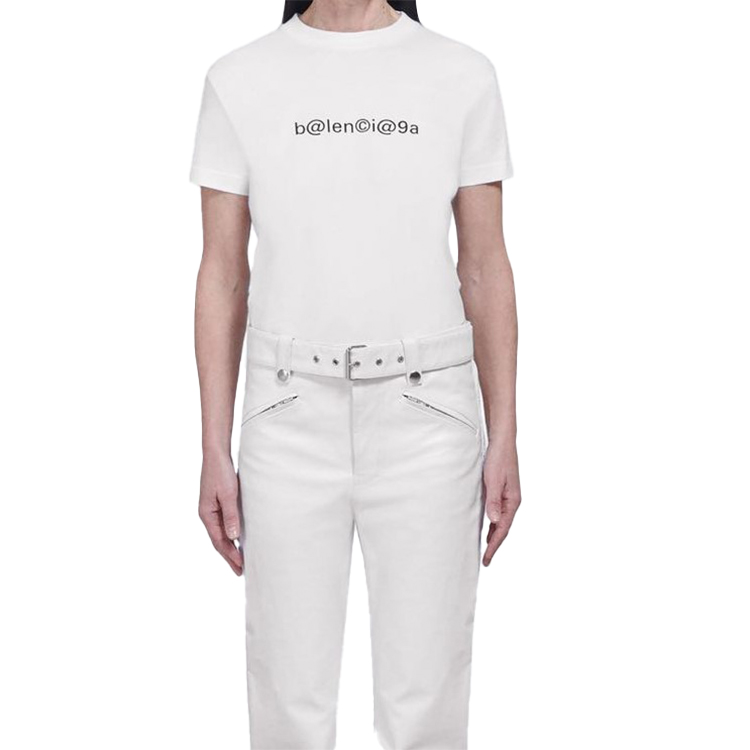 (Women) Balenciaga Symbolic Fitted Crew Neck T-Shirt White 612964TIV509040 圖 4