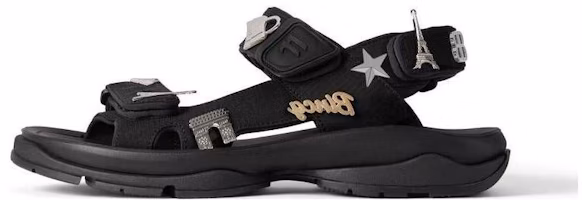 (Women) Balenciaga Tourist Sandal With Pins Black 706277W2CCP1000 (Women) Balenciaga Tourist Sandal With Pins Black 706277W2CCP1000