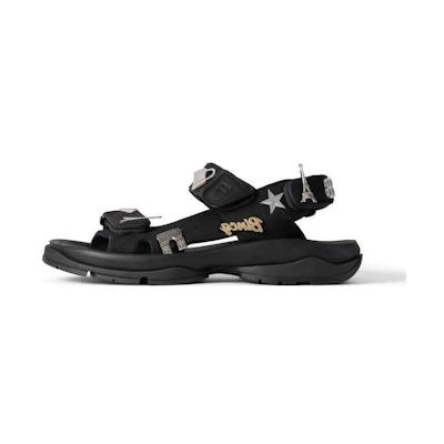 (W) Balenciaga Tourist Sandal With Pins Black