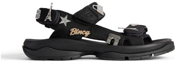 (W) バレンシアガ ツーリスト サンダル ウィズ ピンズ ブラック 706277W2CCP1000 Order (W) バレンシアガ ツーリスト サンダル ウィズ ピンズ ブラック 706277W2CCP1000