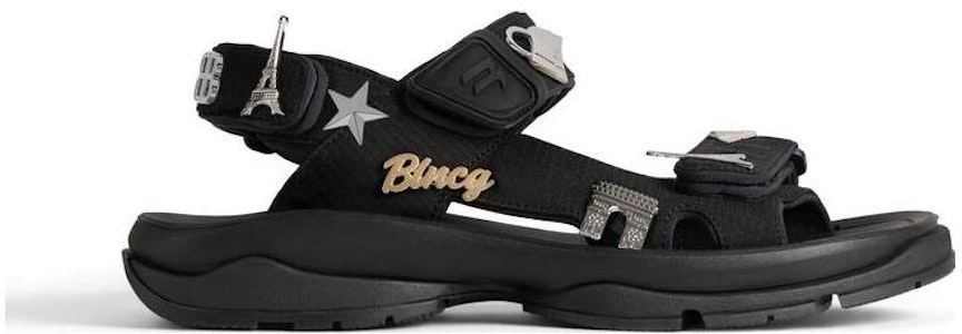 (W) Sandalia Balenciaga Tourist con Pins Negra 706277W2CCP1000 Order (W) Sandalia Balenciaga Tourist con Pins Negra 706277W2CCP1000