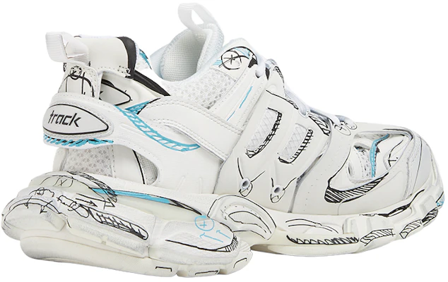 (W) Balenciaga Track 1.0 Zapatillas Azul Malla y Nylon Graffiti 'Blanco' 542436W3SRA9014 Shop (W) Balenciaga Track 1.0 Zapatillas Azul Malla y Nylon Graffiti 'Blanco' 542436W3SRA9014