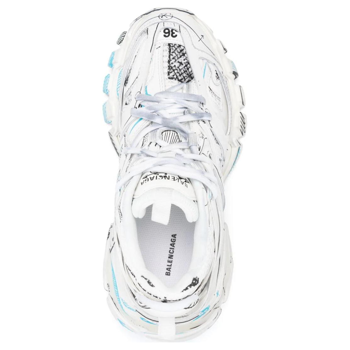 Purchase (W) Balenciaga Track 1.0 Zapatillas Azul Malla y Nylon Graffiti 'Blanco' 542436W3SRA9014