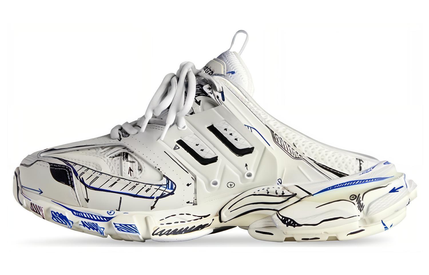 (Women) Balenciaga Track 3.0 Mules 'White Graffiti Black' 653813W3SRA9014