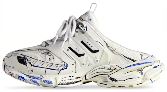 (W) 巴黎世家Track 3.0 白色涂鸦黑色拖鞋 653813W3SRA9014 Buy (W) 巴黎世家Track 3.0 白色涂鸦黑色拖鞋 653813W3SRA9014