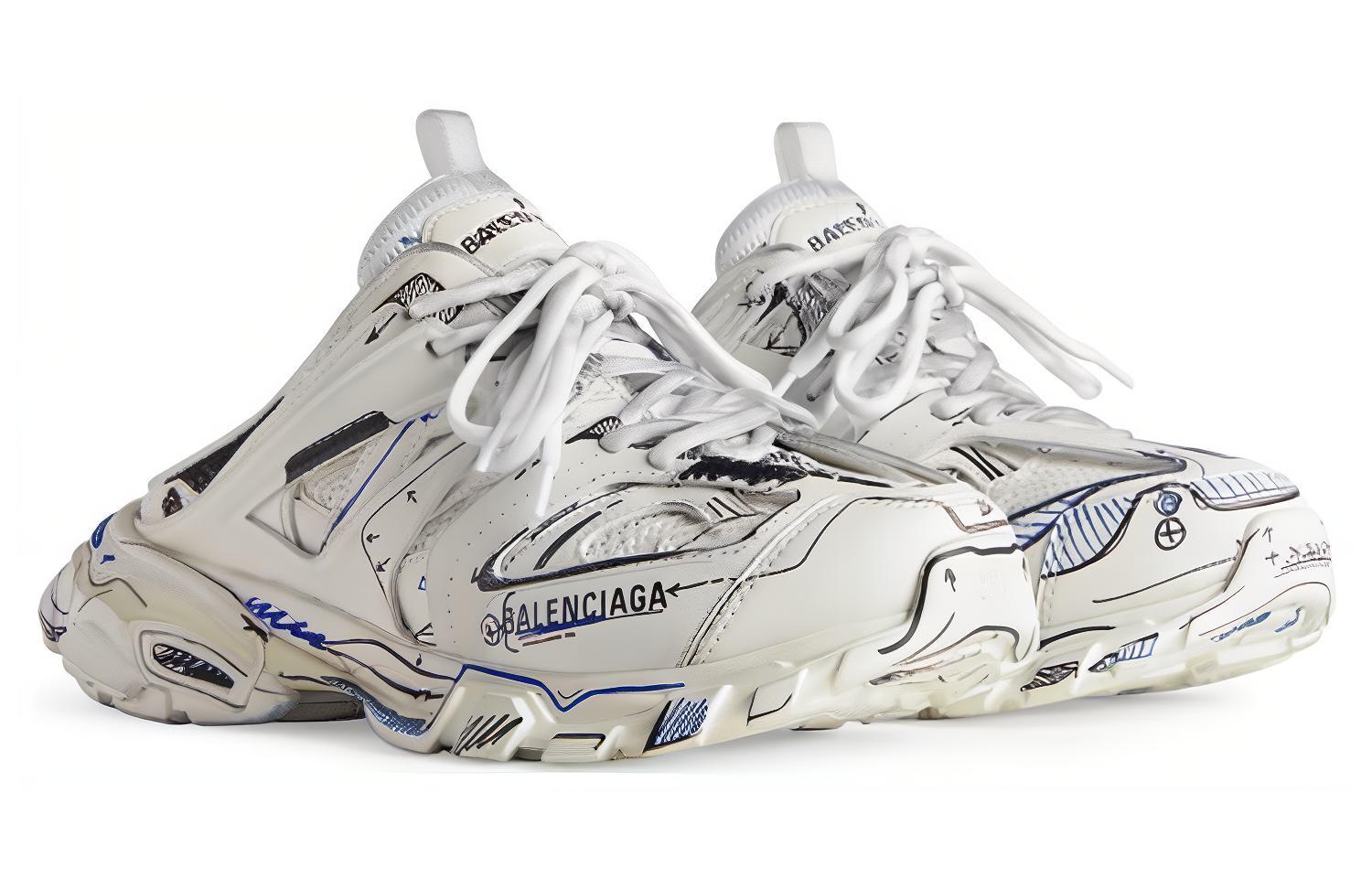 Lookbook (W) Balenciaga Track 3.0 Mules 'Blanco Graffiti Negro' 653813W3SRA9014