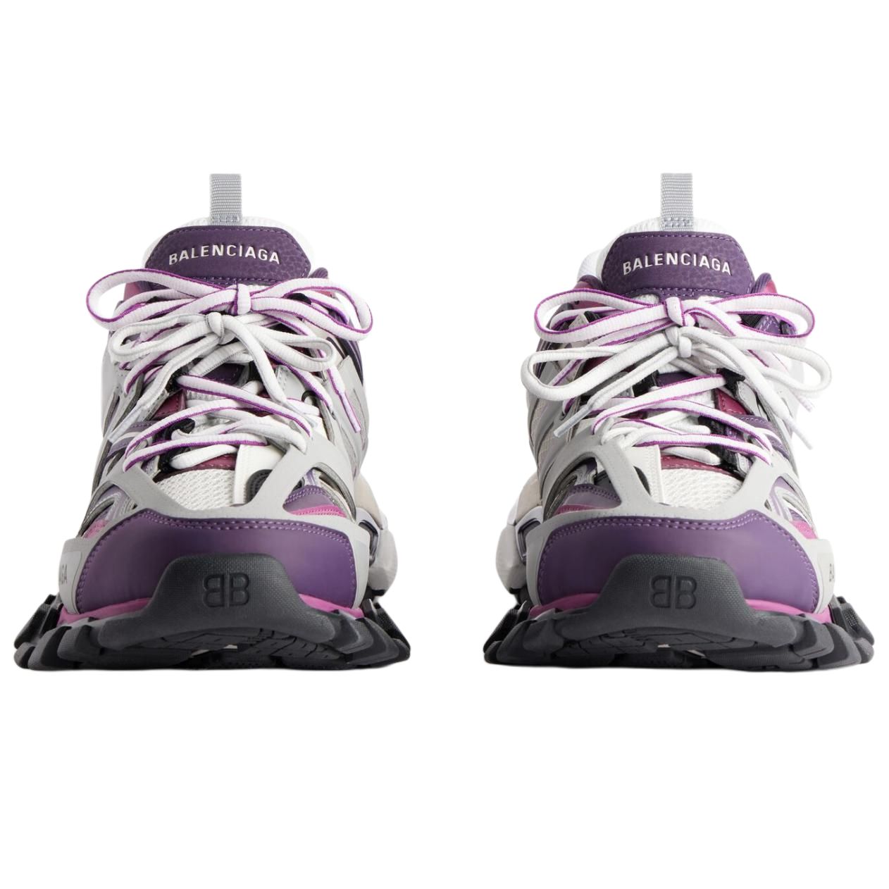 Shop Balenciaga巴黎世家 Track 1.0 網布 厚底繫帶圓頭 老爹鞋 女款 紫色