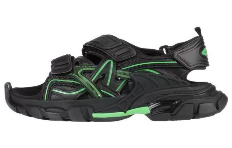 (Women) Balenciaga Track Sandal 'Black Green' 617543-W3AJ1-1030