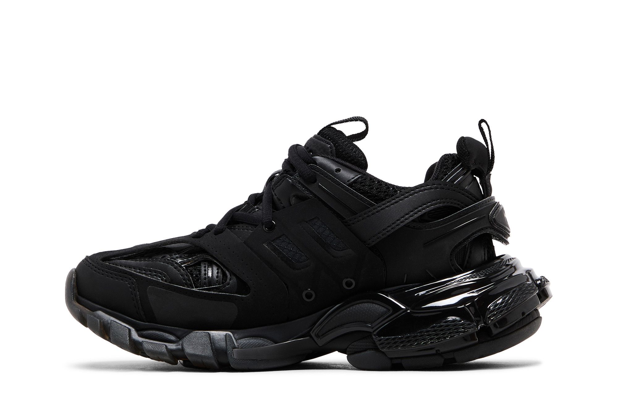 Lookbook (W) 발렌시아가 트랙 스니커즈 (블랙/클리어솔) 647741-W3BM1-1000