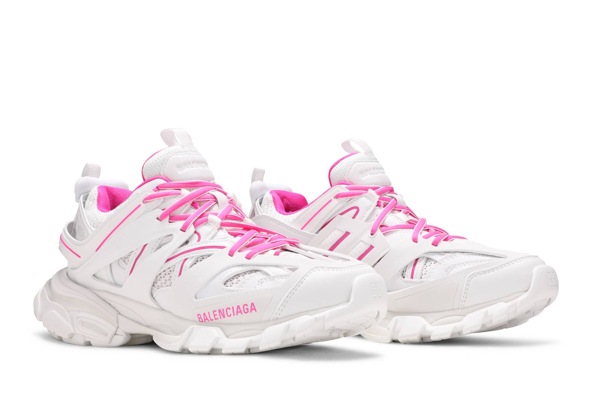 Cheap (W) Balenciaga Track Sneaker 'Putih Fluo Pink' 542436W3AC29055