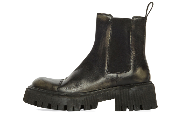 (Women) Balenciaga Tractor 20mm Chelsea Boot 'Distressed Black Leather' 671003WBCP11000