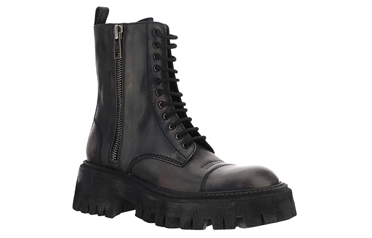 Shop (W) Balenciaga Bootie Traktor 'Kulit Hitam' 670998WBCP11000
