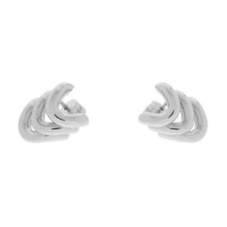 Order (W) Balenciaga Pendientes Triple Aro de Latón Plateado. 792822TZ99S0926