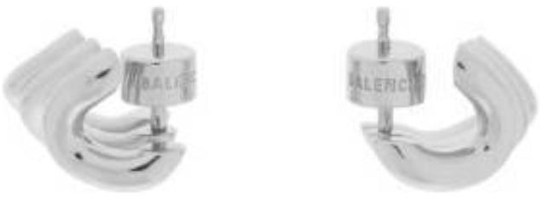 (W) Balenciaga Pendientes Triple Aro de Latón Plateado. 792822TZ99S0926 Lookbook (W) Balenciaga Pendientes Triple Aro de Latón Plateado. 792822TZ99S0926
