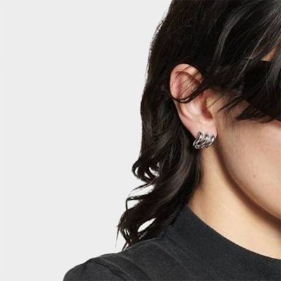 (W) Balenciaga Pendientes Triple Aro de Latón Plateado. 792822TZ99S0926 Shop (W) Balenciaga Pendientes Triple Aro de Latón Plateado. 792822TZ99S0926