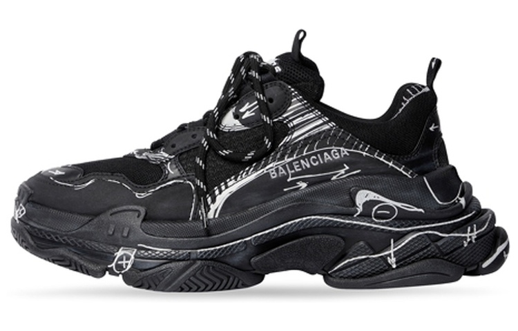 (W) Balenciaga Triple S Sneakers 'Black'