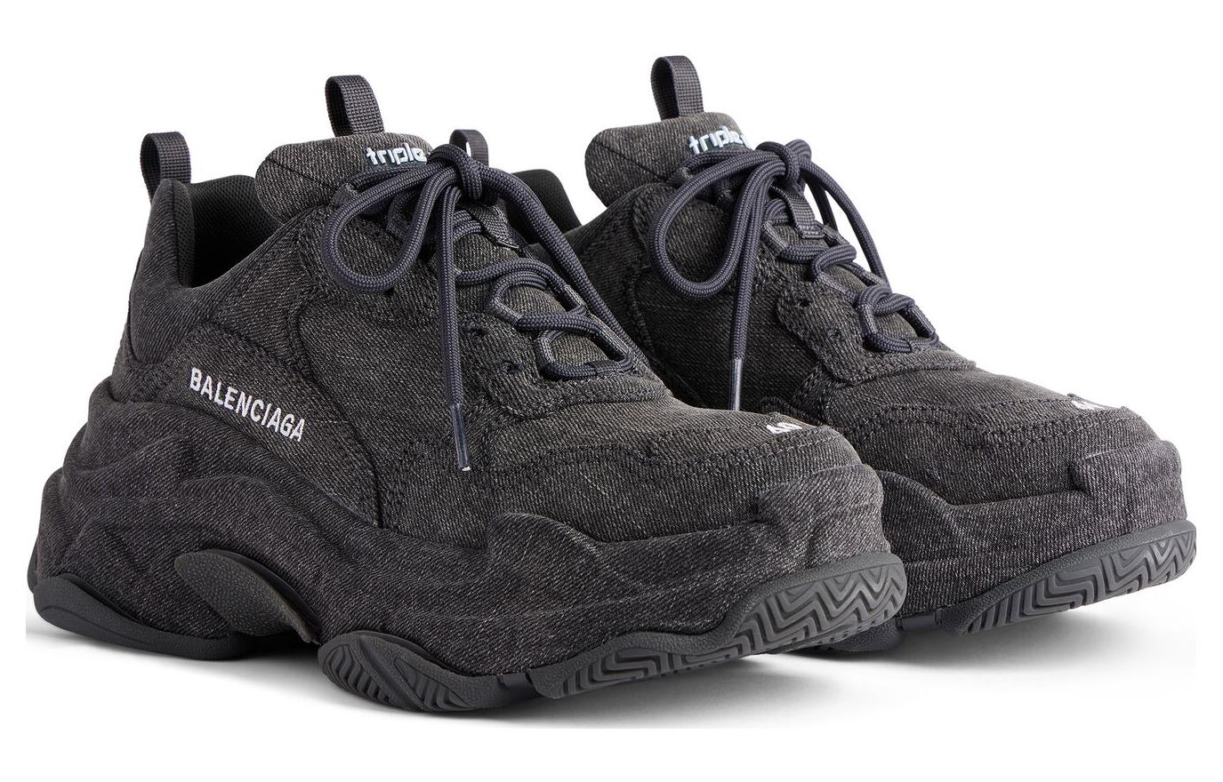 (W) Balenciaga Triple S 'Black Fabric Low-Top Dad Shoe' 圖 3