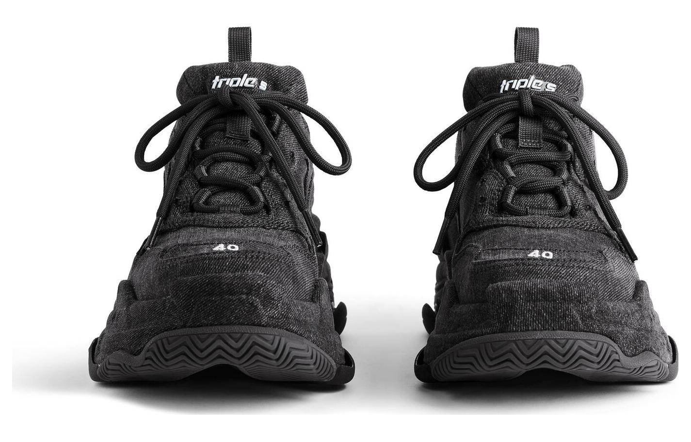 (W) Balenciaga Triple S 'Black Fabric Low-Top Dad Shoe' 圖 4