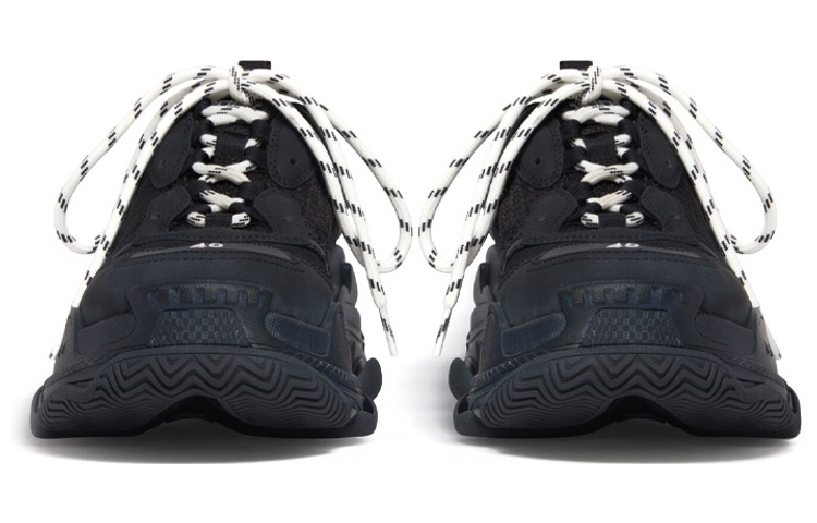 Purchase Balenciaga巴黎世家 Triple S 網布 繫帶休閒 時尚涼拖 女款 黑色