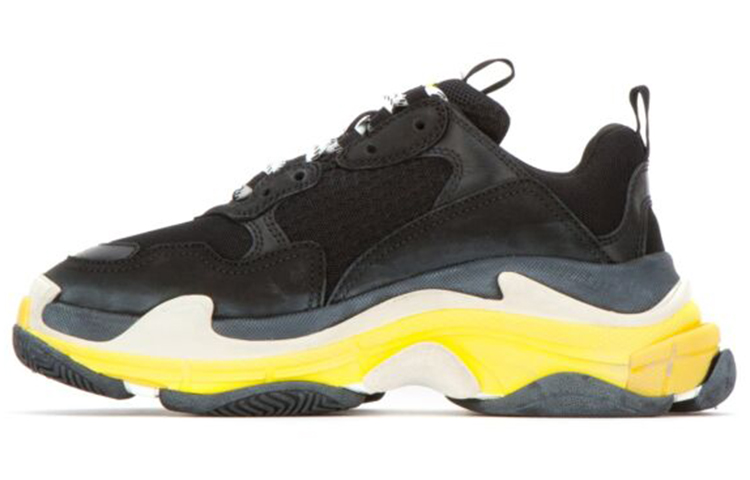 (Women) Balenciaga Triple S Daddy Shoes Black/Yellow 531388W090G1087