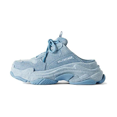 (W) Balenciaga Triple S Mules 'Blue'