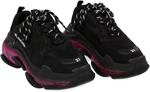 (W) Balenciaga Triple S 'Clear Sole - Hitam Merah Jambu Neon' 544351W2FR11053 Lookbook (W) Balenciaga Triple S 'Clear Sole - Hitam Merah Jambu Neon' 544351W2FR11053