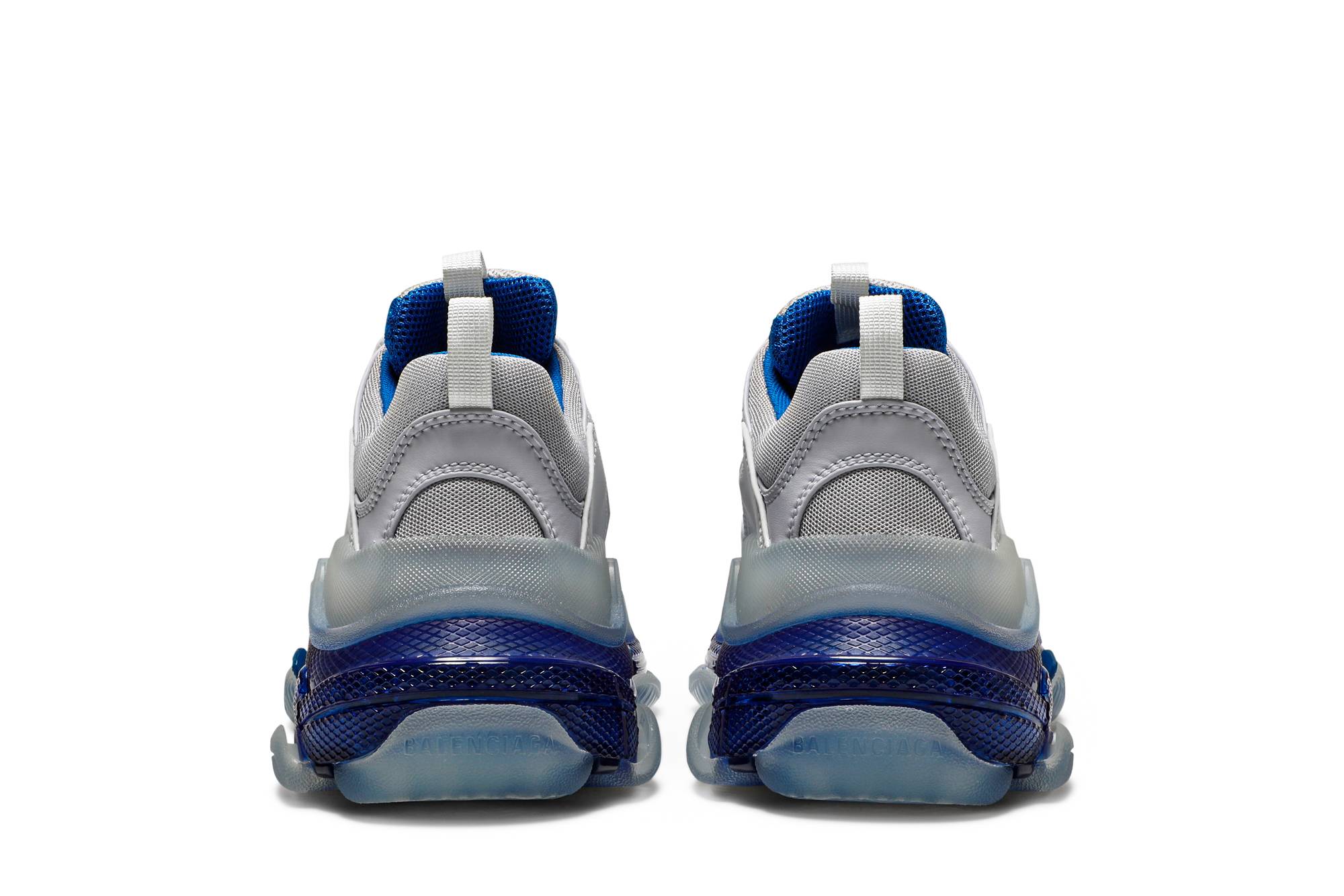 Details for 巴黎世家 Triple S 透明鞋底 厚底潮流老爹鞋 女款 白藍