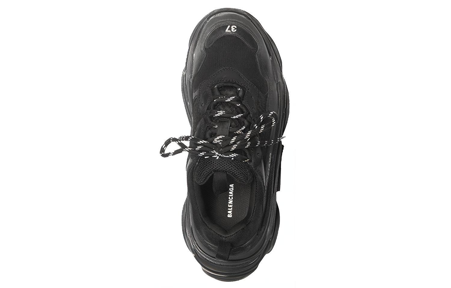 Shop (W) Balenciaga Triple S ''Nero Distressed'' 531388-W09O1-1000