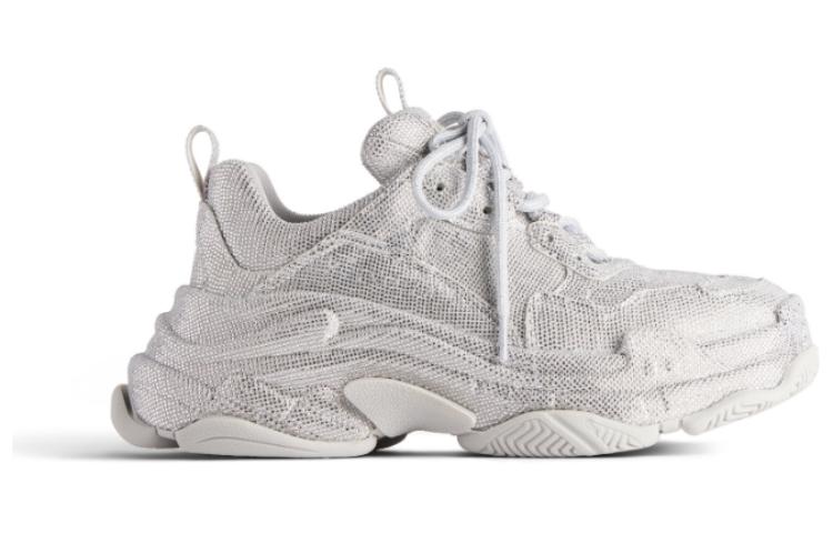 Order 巴黎世家 Balenciaga Triple S 圓頭綁帶 低幫 休閒鞋 女款 淺灰色