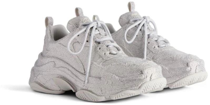 巴黎世家 Balenciaga Triple S 圓頭綁帶 低幫 休閒鞋 女款 淺灰色 Shop 巴黎世家 Balenciaga Triple S 圓頭綁帶 低幫 休閒鞋 女款 淺灰色