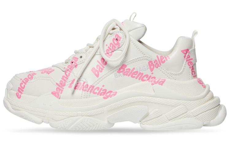 (W) Balenciaga Triple S 'Logotype - White Pink'