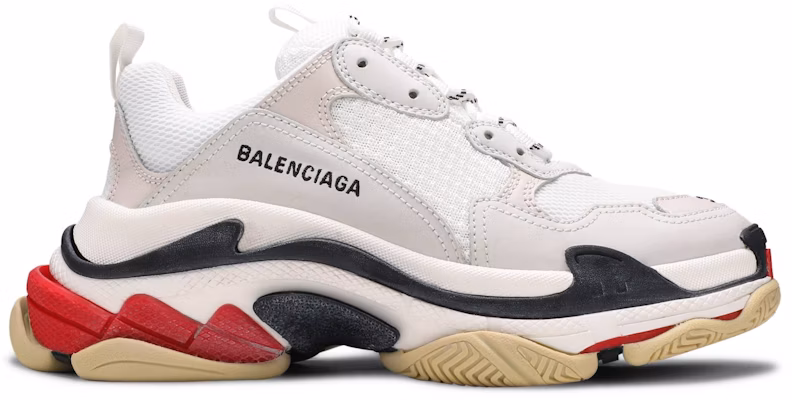 Women Balenciaga Triple S White Black Red 2019 524037 W09E1