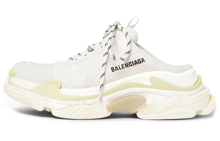 (Women) Balenciaga Triple S Mule 'White Beige' 755686W3SM29097